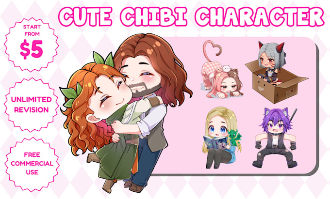 I will amazing anime cute chibi art, character design, pet for pfp, stream, and sticker