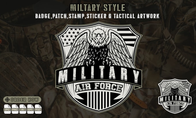 I will design vintage, patch, military tactical, and badge logo