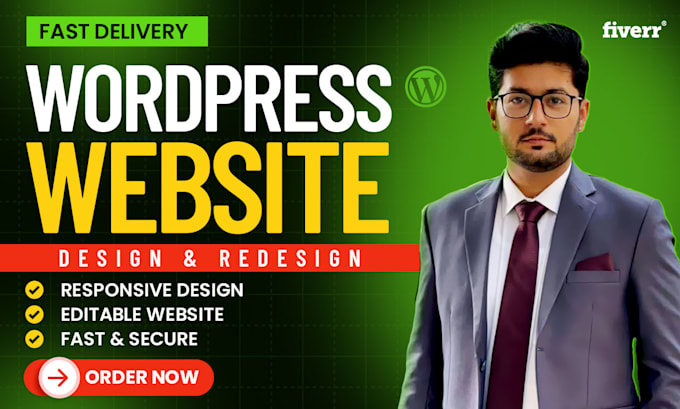 I will develop responsive wordpress website design or website redesign