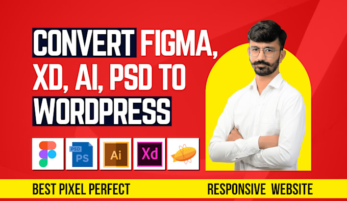 I will convert psd xd figma to wordpress website design