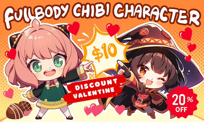 I will draw cute chibi character for illustration in anime style
