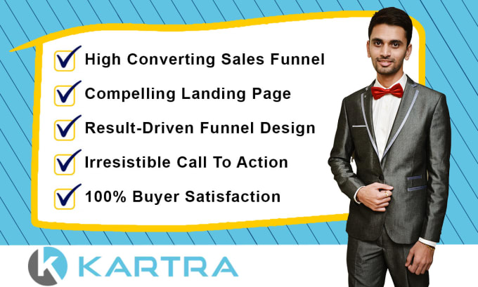 I will design kartra sales funnel landing page website