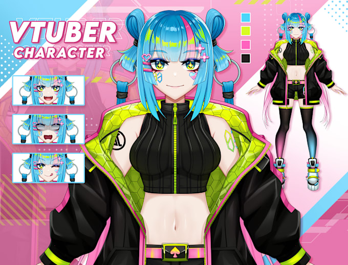 I will design high quality live2d anime vtuber model for your oc, twitch, stream avatar