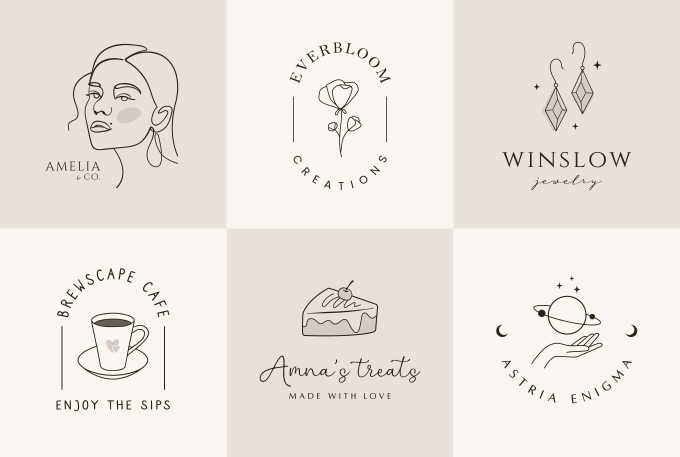 I will design hand drawn minimalist line art botanical boho logo