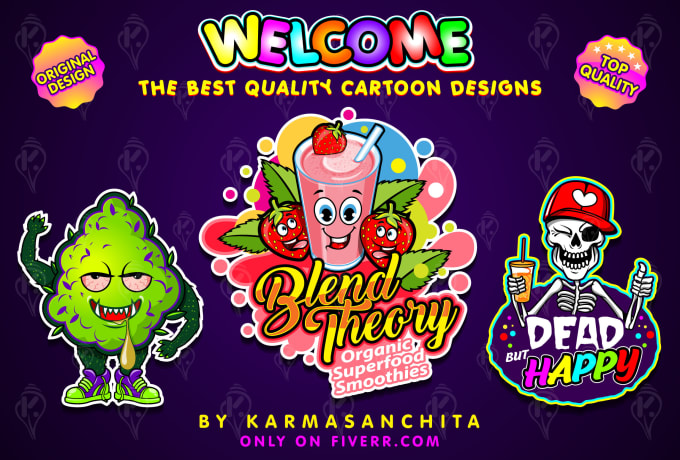 I will create unique colorful fun cartoon mascot logo in 2 days
