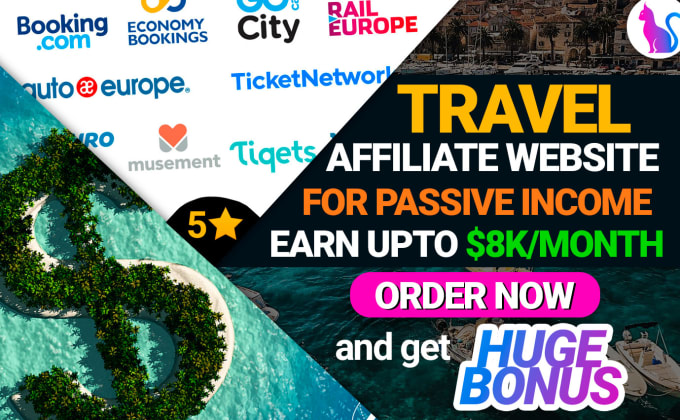 I will create travel affiliate website to make money online
