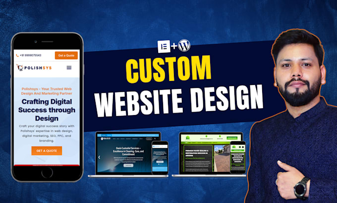 I will build, create custom wordpress website and design elementor landing page
