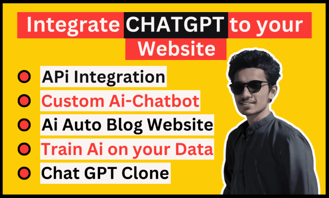 I will integrate chat gpt api with wordpress wix shopify or create custom ai chatbot