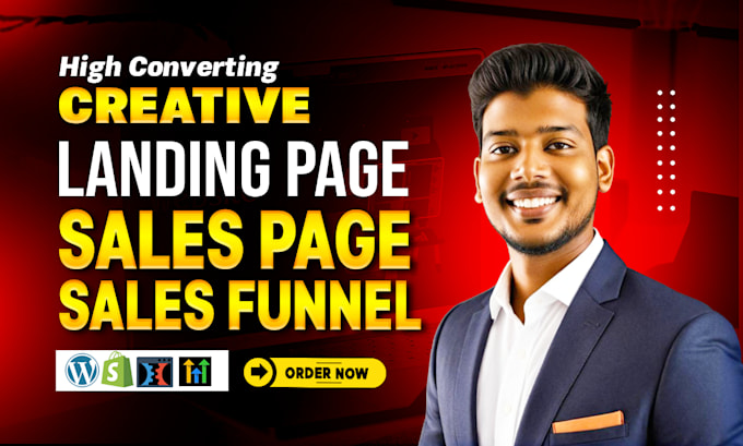 I will design a modern landing page, sales page or sales funnel