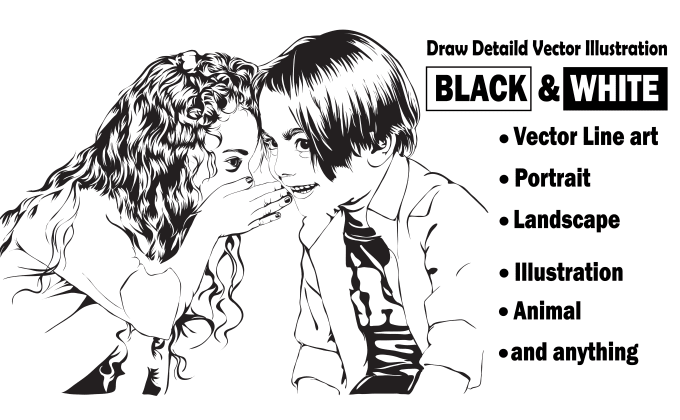 I will convert your image photo into a stencil, line art, black and white vector