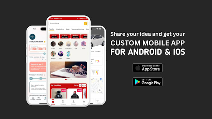 I will do mobile app development for android and ios