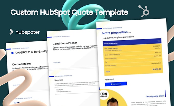 I will develop custom hubspot quote template
