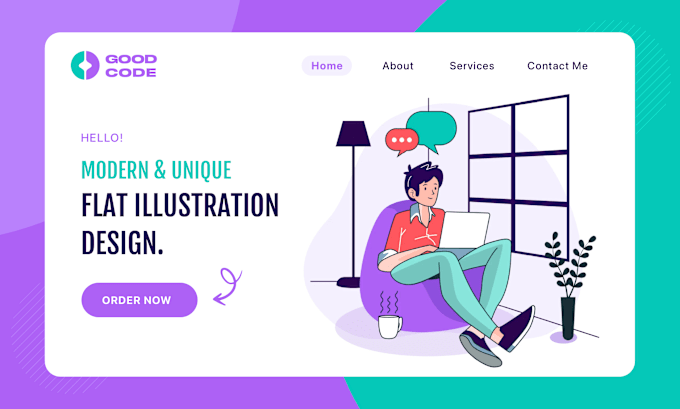 I will design 2d modern flat illustrations for website or business