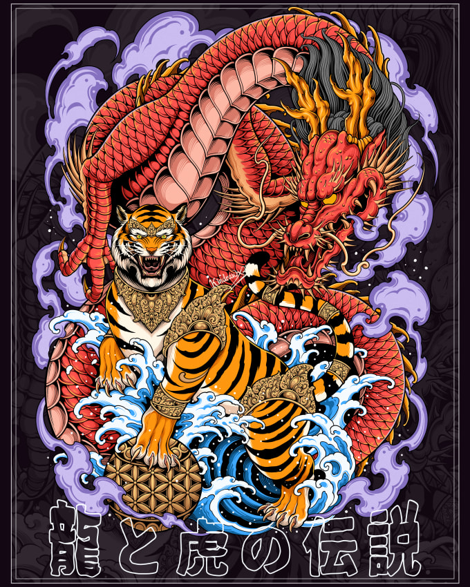 I will create detailed art japanese style for tshirts tattoos etc