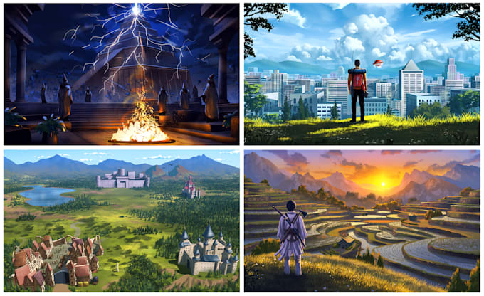 I will do landscape illustration and background concept art