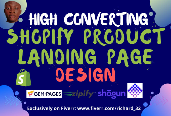 I will design shopify landing page, product landing page, sales page, homepage, pagefly