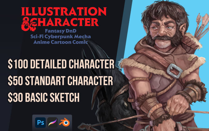 I will draw character design, digital illustration, line art