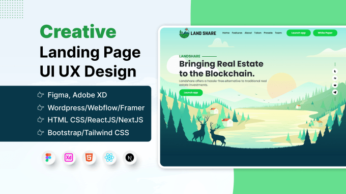 I will do figma landing page design and website development