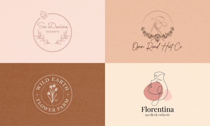 I will design beautiful hand drawn boho botanical floral feminine logo