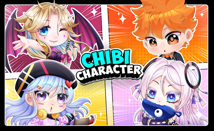 I will draw a cute anime chibi character from your oc, pfp, vtuber, couple, pet, food