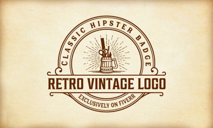 I will do creative retro vintage logo design