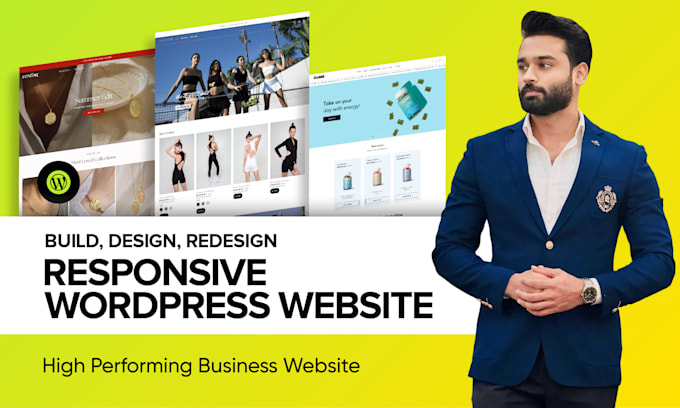 I will create business wordpress website design,  redesign or ecommerce website