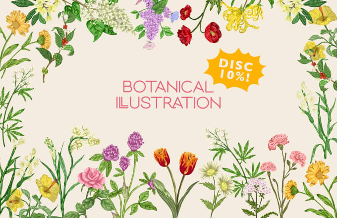 I will draw botanical illustration of flower illustration, plant illustration and logo