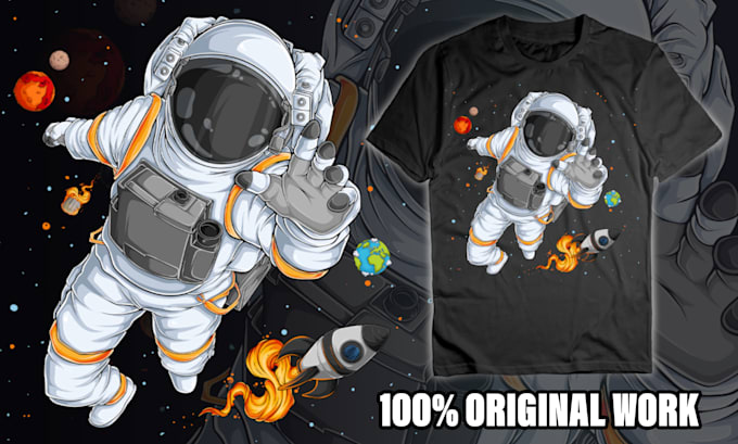 I will create custom illustration design for your merch t shirt