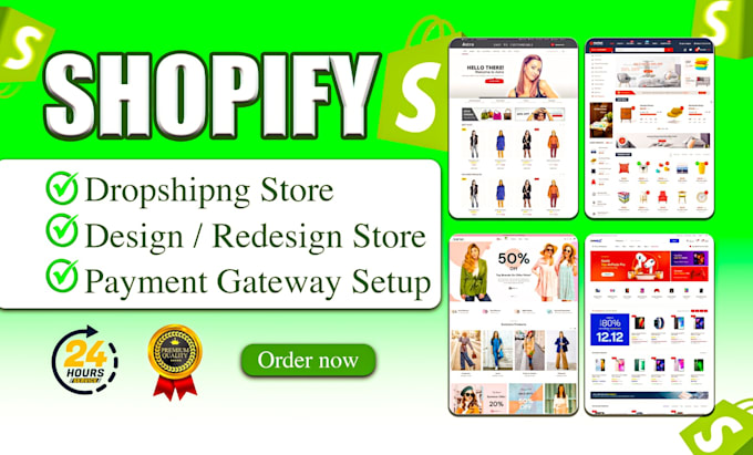 I will create shopify dropshipping store, design shopify website, payment gateway setup