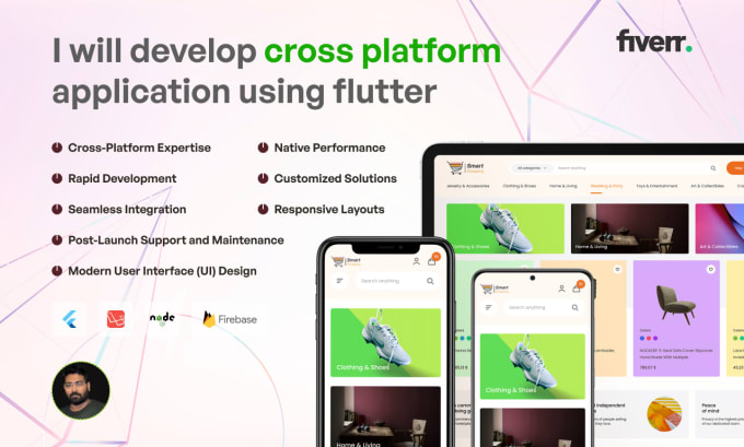 Our agency will develop cross platforms app using flutter