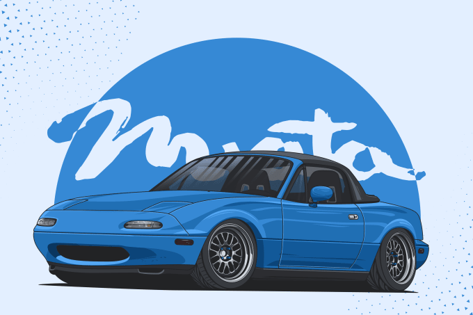 I will make awesome cartoon cars and automotive illustration art
