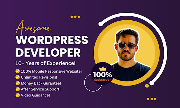 I will be your wordpress developer for wordpress website design and development