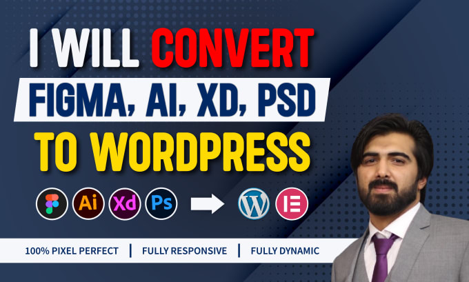 I will convert figma to wordpress, PSD to wordpress, figma to elementor or acf, divi