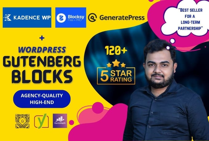 I will build fast wordpress gutenberg block website with kadence generatepress blocksy