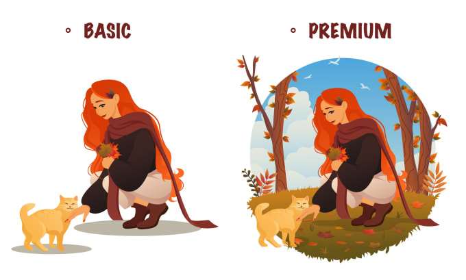 I will create a unique flat vector illustration